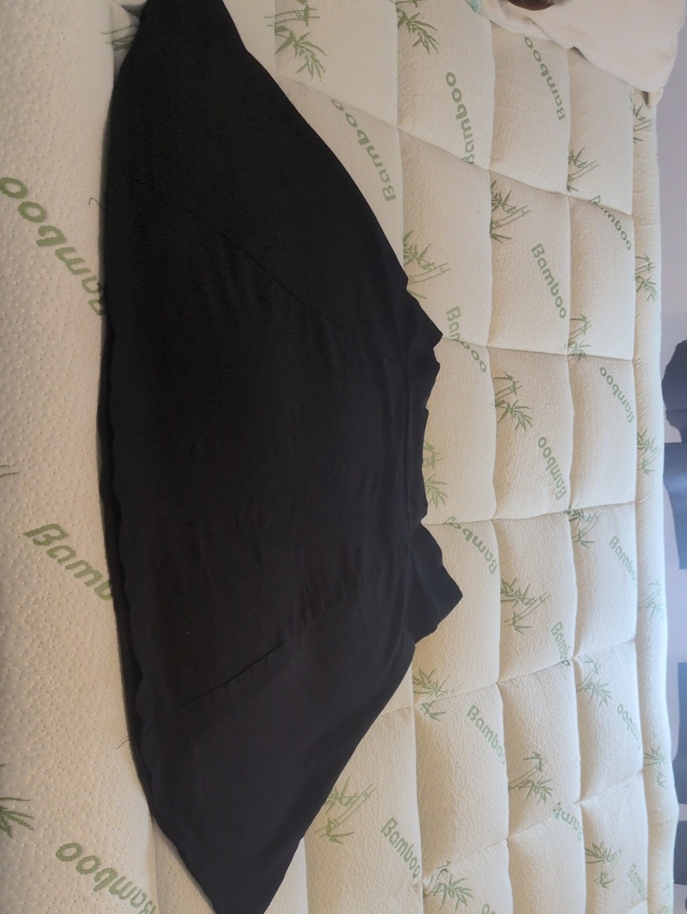Knee Length A Line Black Cotton Skirt